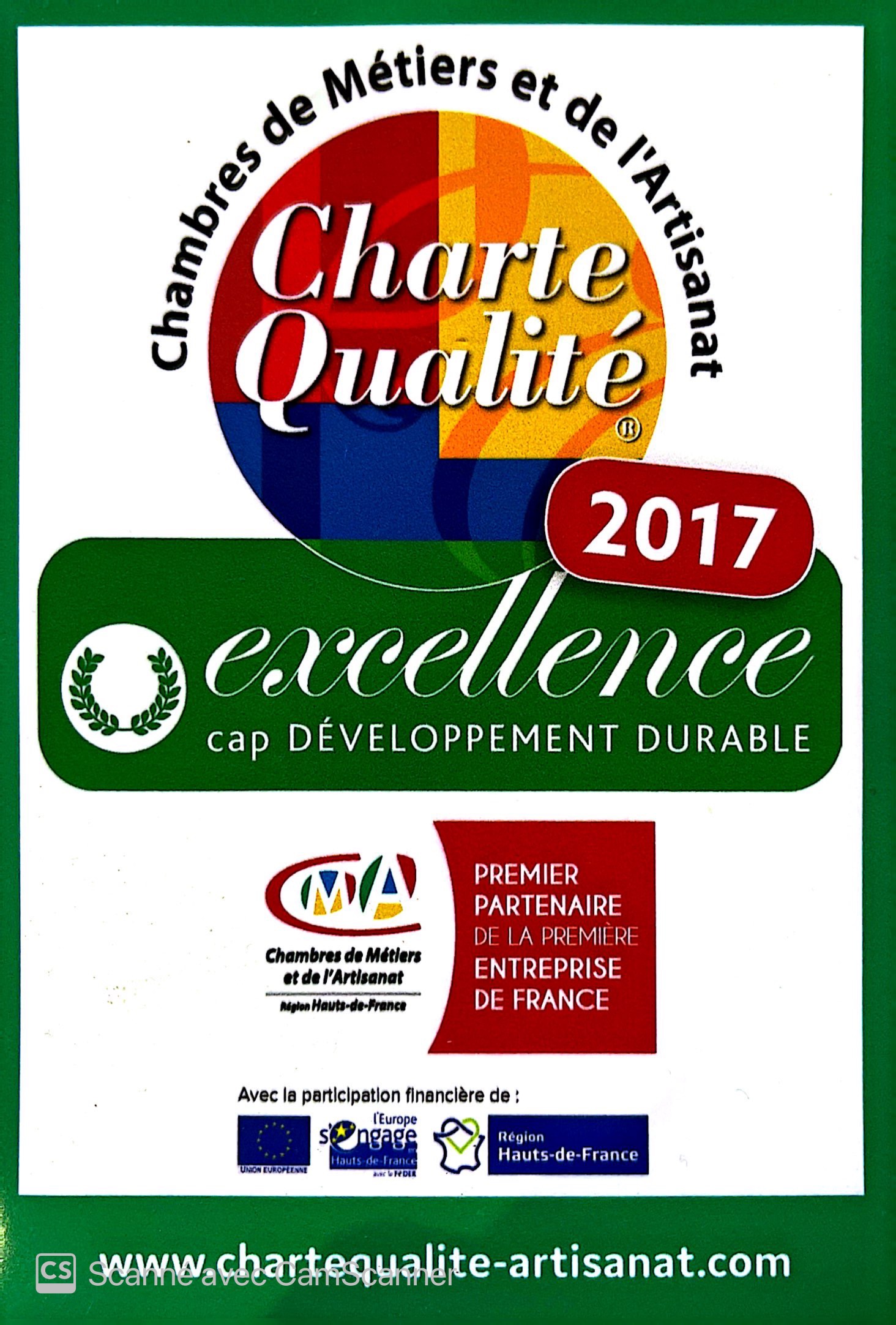 Charte qualité excellence CMA